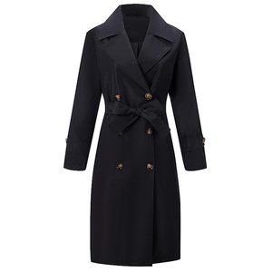 Women's Double-Breasted Oversized Light Trench Coat L *NWT*